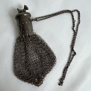 Antique Silver Mesh Pouch for jewelry